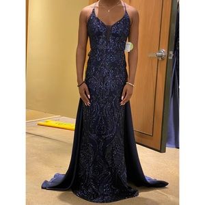 Navy Blue Prom Dress